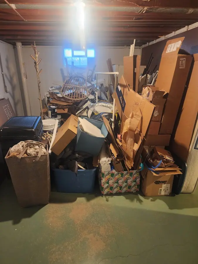 Roll-off dumpster container at job site for Yard Waste Dumpster Rental in East Highland Park